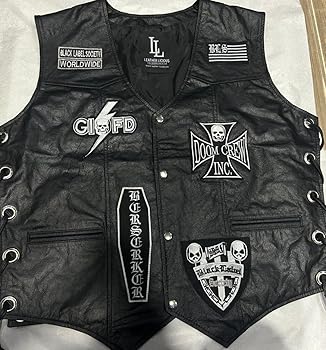 Amazon.com: Leather licious BLS leather vest with Skull